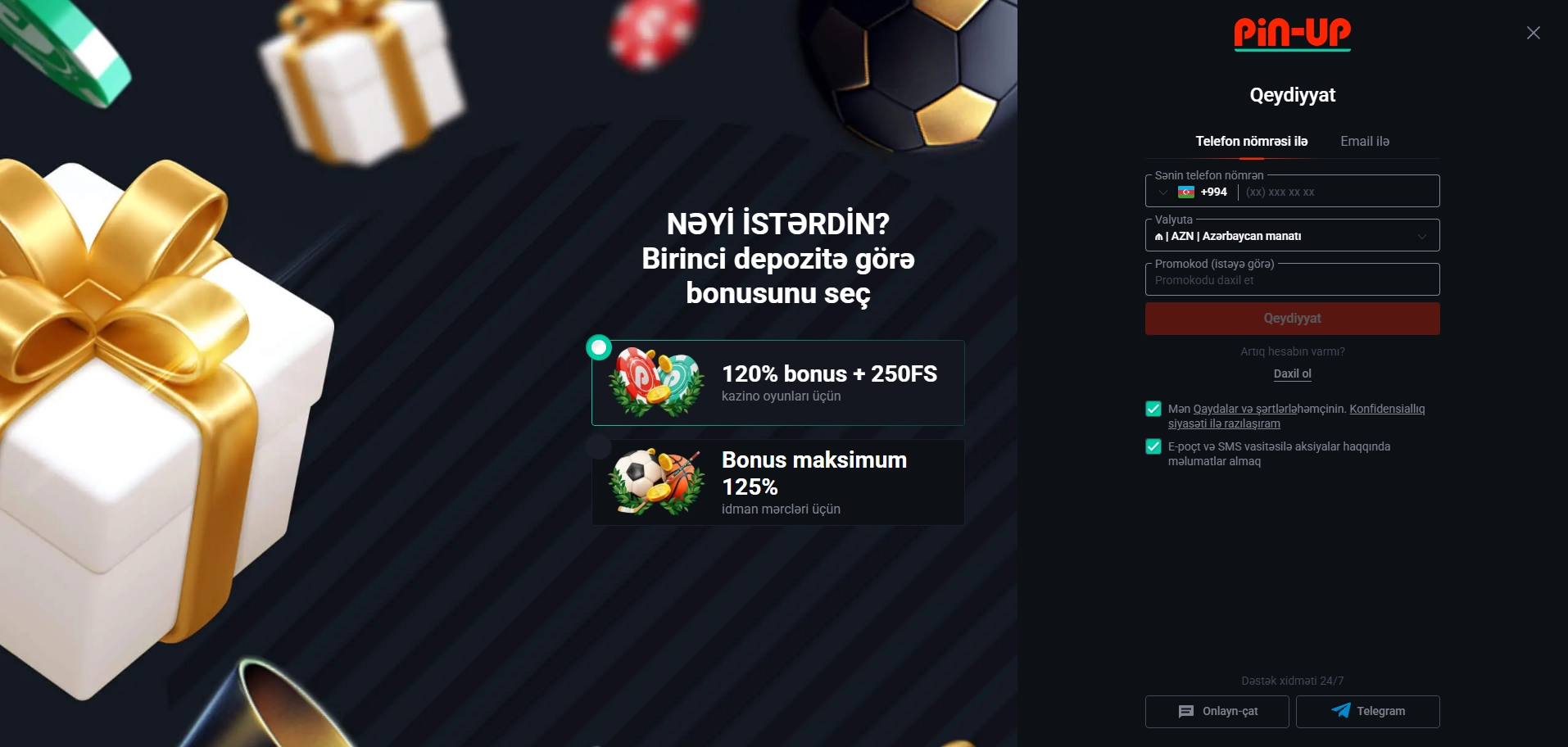 Pin-Up Casino giriş: hesaba daxil olma qaydası